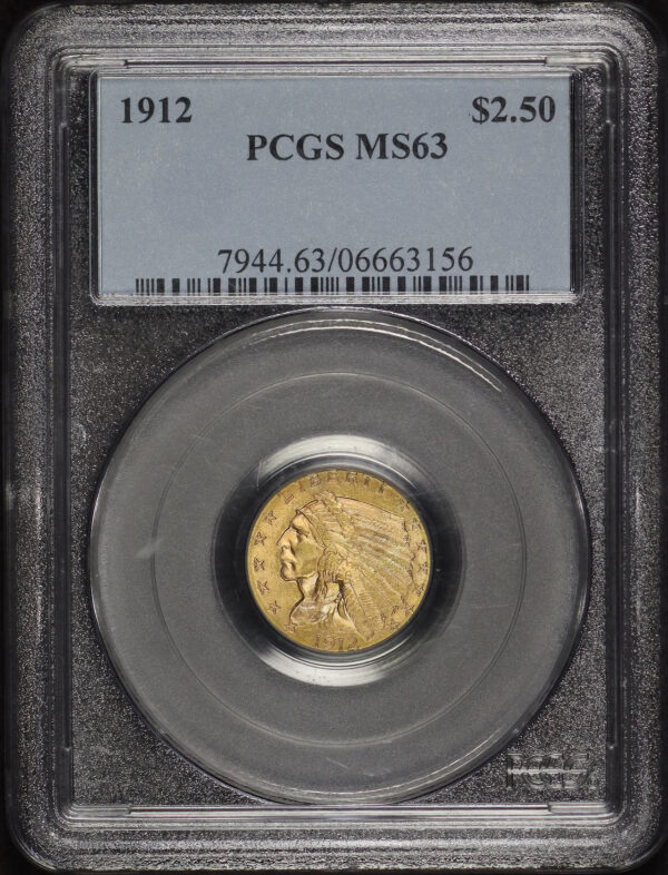 Obverse of this 1912 Indian $2.5 PCGS MS-63