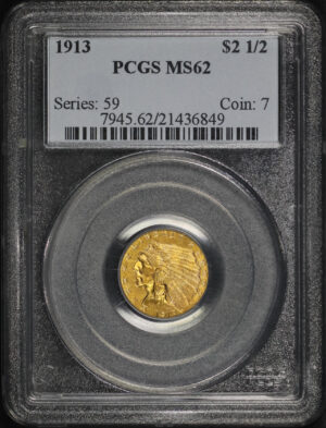 Obverse of this 1913 Indian $2.5 PCGS MS-62