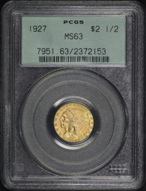 Obverse of this 1927 Indian $2.5 PCGS MS-63