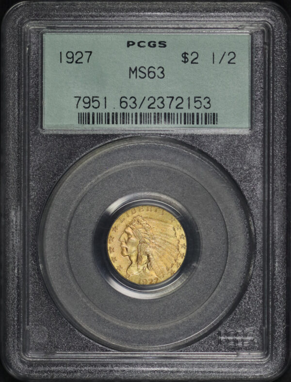 Obverse of this 1927 Indian $2.5 PCGS MS-63