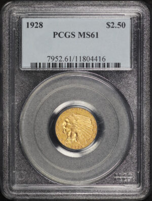 Obverse of this 1928 Indian $2.5 PCGS MS-61