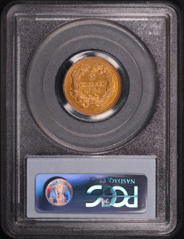 Reverse of this 1854 Three Dollar PCGS AU-50