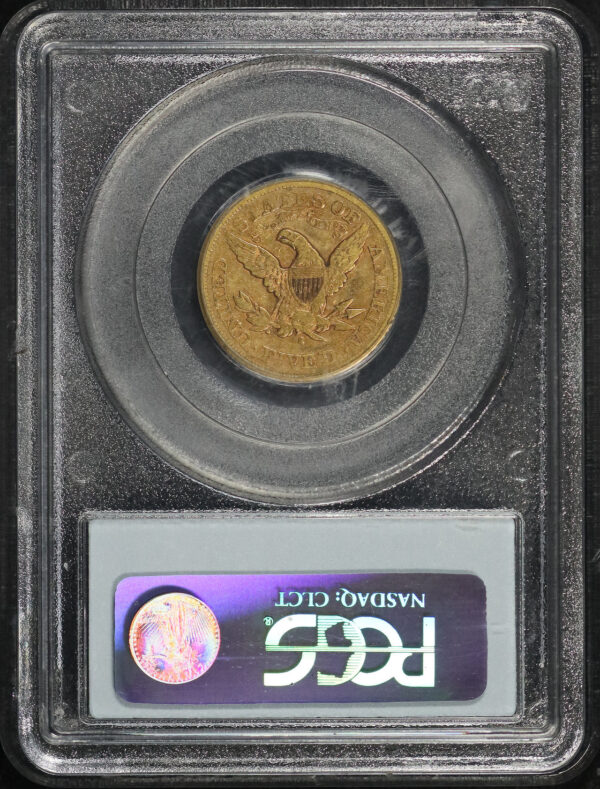 Reverse of this 1876-S Liberty Head $5 PCGS VF-30