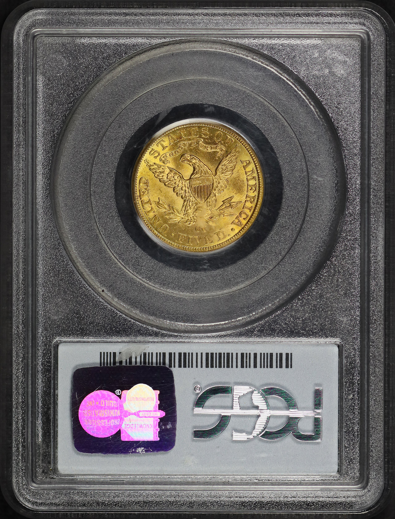 Reverse of this 1891-CC Liberty Head $5 PCGS MS-61