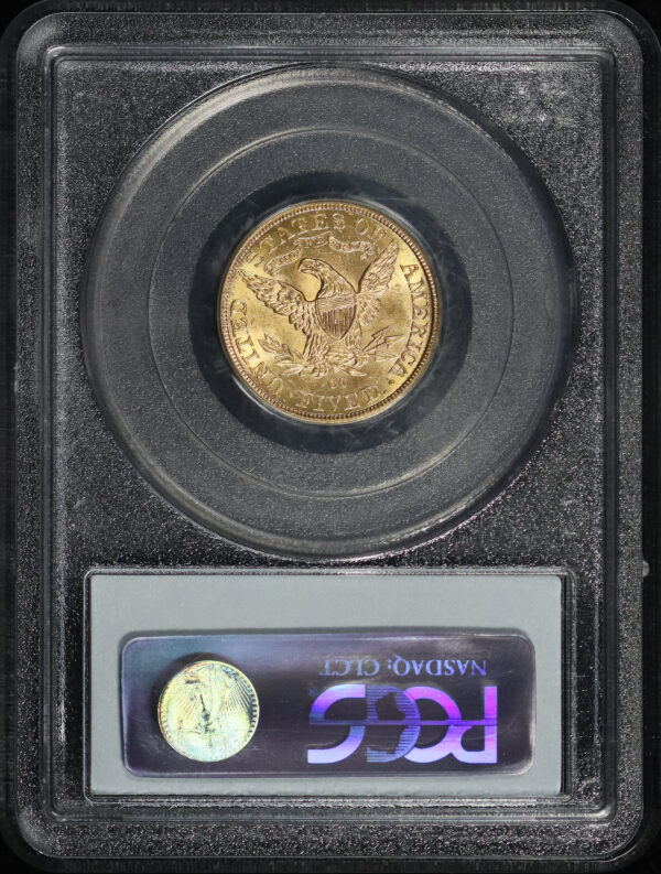 Reverse of this 1891-CC Liberty Head $5 PCGS MS-63