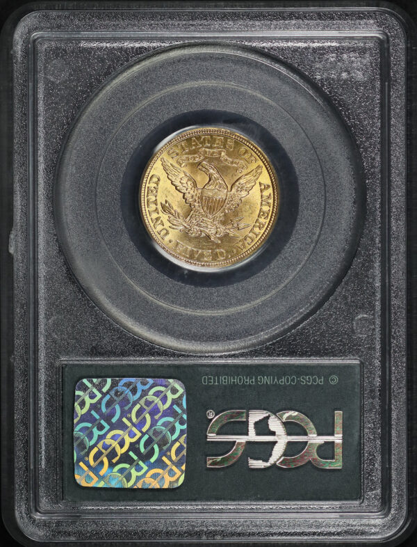 Reverse of this 1900 Liberty Head $5 PCGS MS-62 Old Green Holder