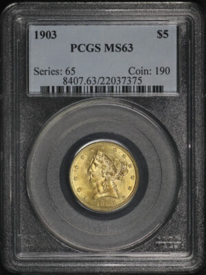 Obverse of this 1903 Liberty Head $5 PCGS MS-63