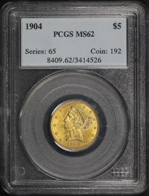 Obverse of this 1904 Liberty Head $5 PCGS MS-62