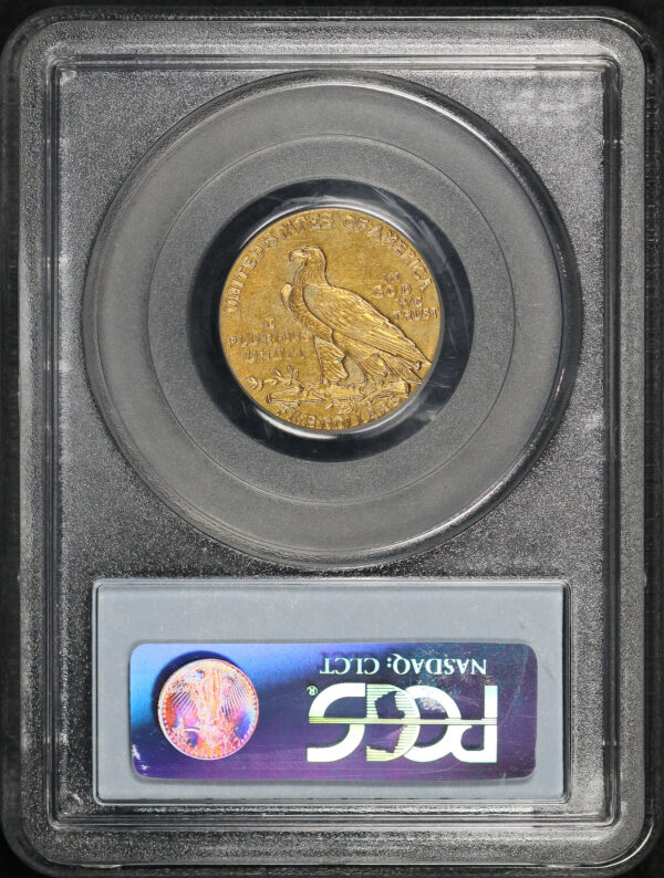 Reverse of this 1908 Indian $5 PCGS AU-53