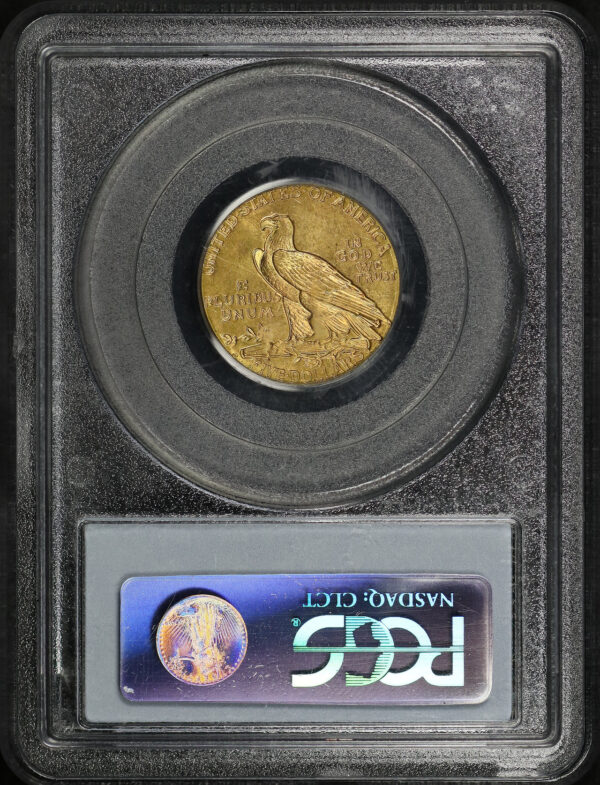 Reverse of this 1914-D Indian $5 PCGS MS-63 CAC