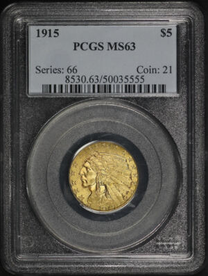 Obverse of this 1915 Indian $5 PCGS MS-63