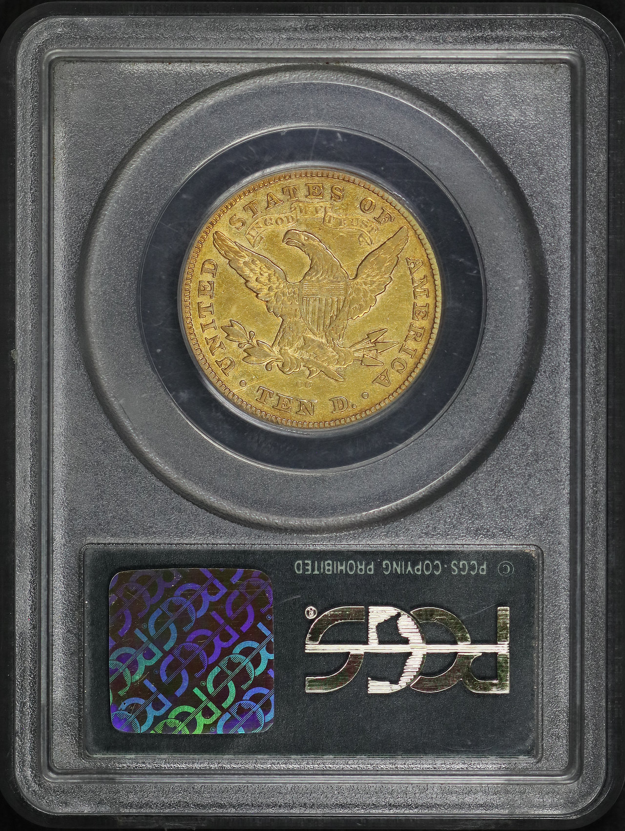 Reverse of this 1874-CC Liberty Head $10 PCGS VF-35 Old Green Holder
