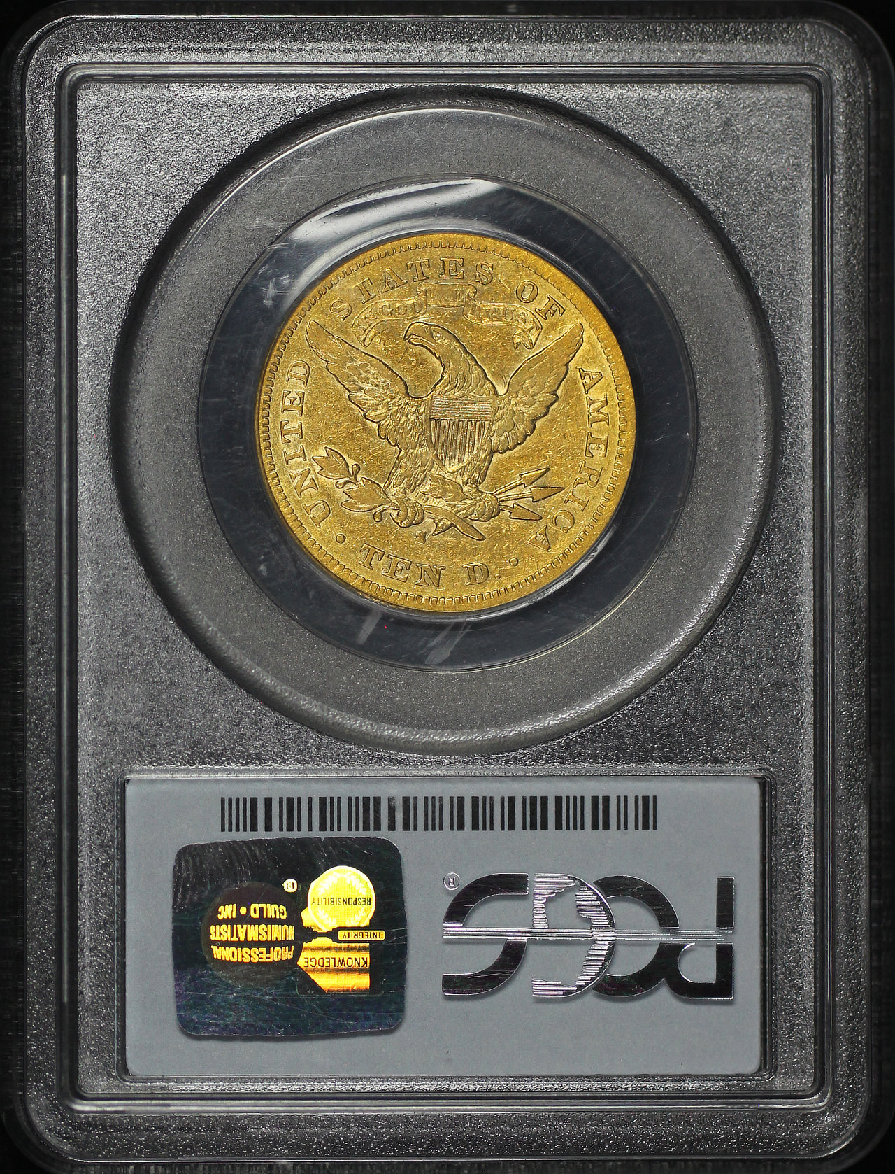 Reverse of this 1874-S Liberty Head $10 PCGS VF-35