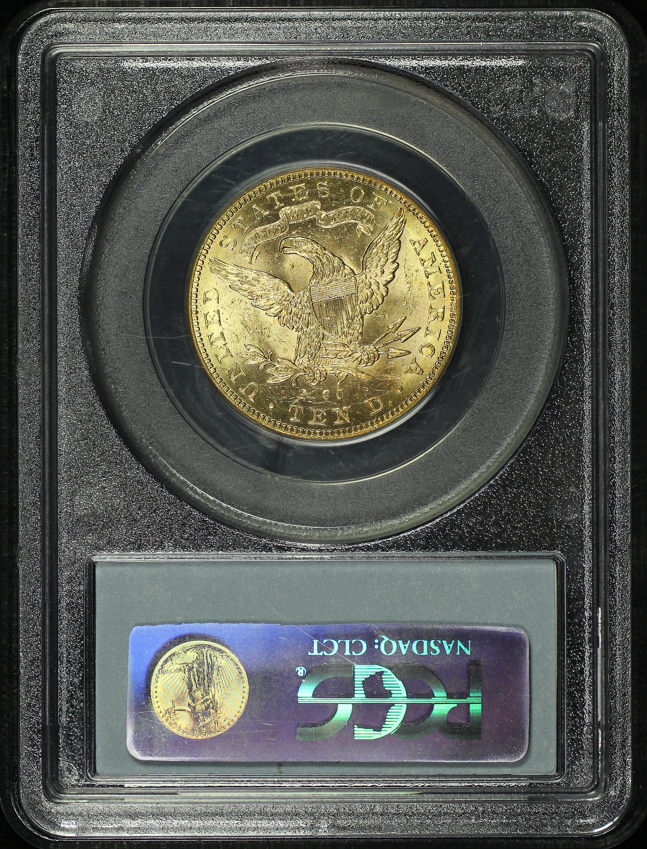 Reverse of this 1891-CC Liberty Head $10 PCGS MS-62