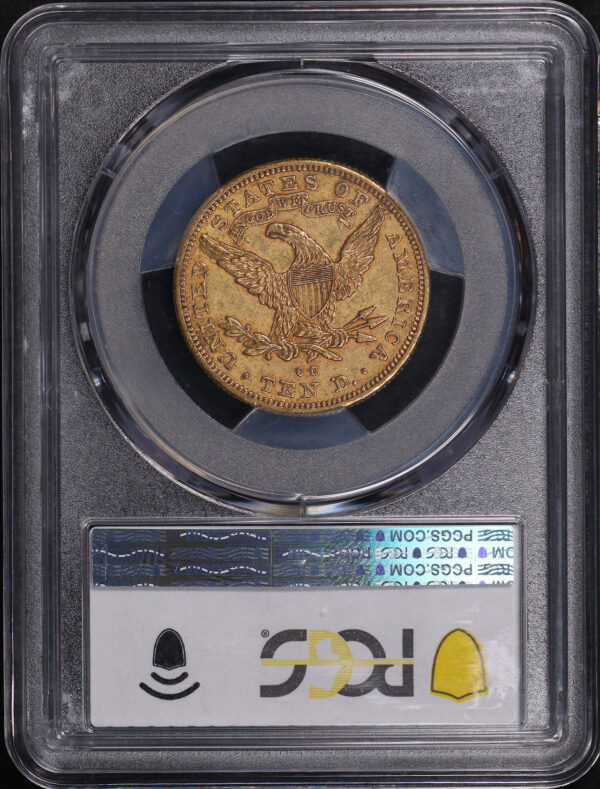 Reverse of this 1893-CC Liberty Head $10 PCGS AU-50