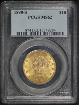 Obverse of this 1898-S Liberty Head $10 PCGS MS-62