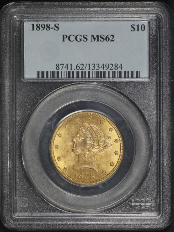 Obverse of this 1898-S Liberty Head $10 PCGS MS-62