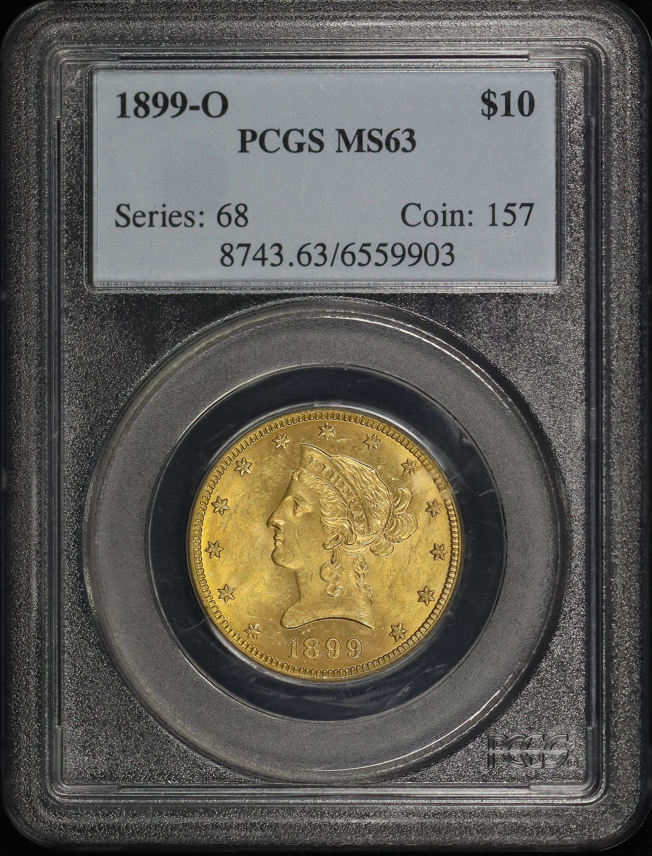 Obverse of this 1899-O Liberty Head $10 PCGS MS-63