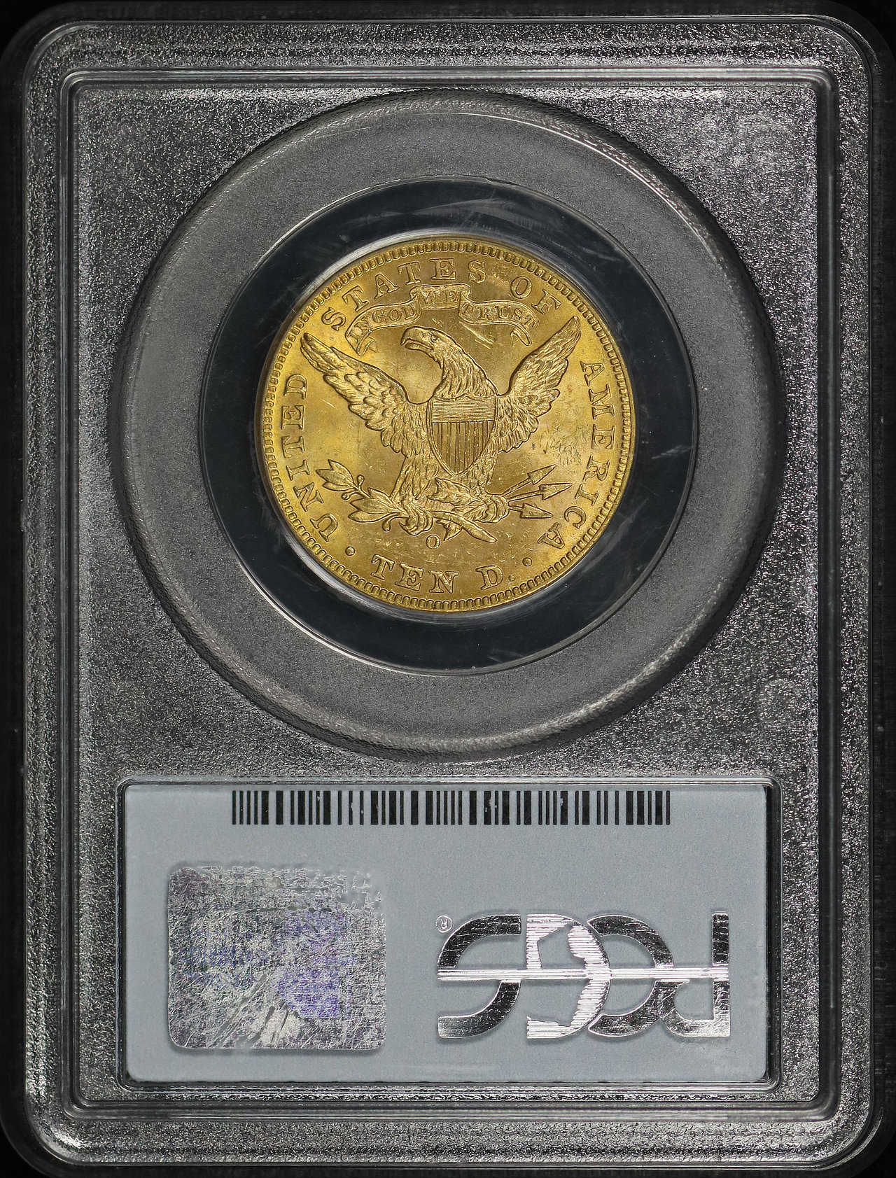 Reverse of this 1899-O Liberty Head $10 PCGS MS-63