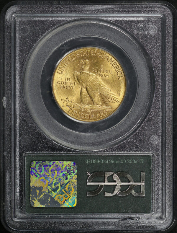 Reverse of this 1909-D Indian $10 Motto PCGS MS-63 Old Green Holder