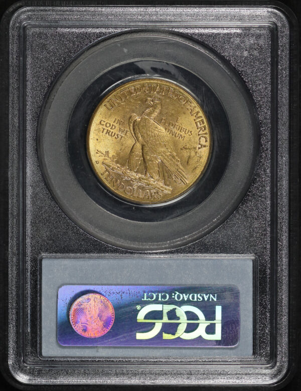 Reverse of this 1910-D Indian $10 Motto PCGS MS-62