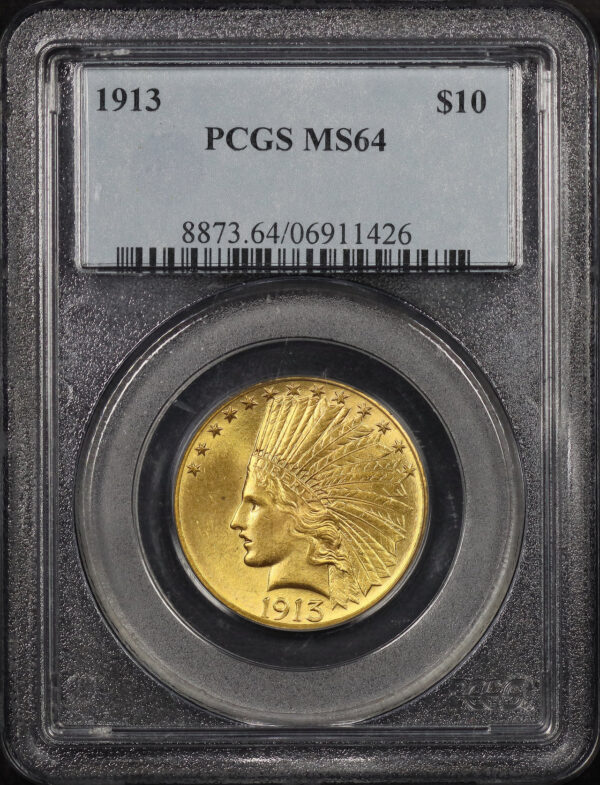 Obverse of this 1913 Indian $10 Motto PCGS MS-64