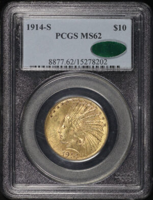 Obverse of this 1914-S Indian $10 Motto PCGS MS-62 CAC