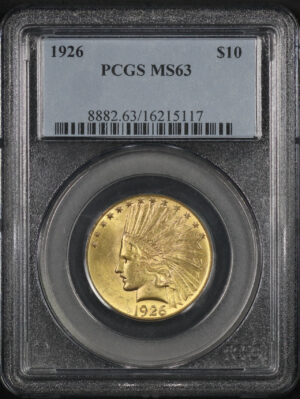 Obverse of this 1926 Indian $10 Motto PCGS MS-63