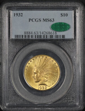 Obverse of this 1932 Indian $10 Motto PCGS MS-63 CAC
