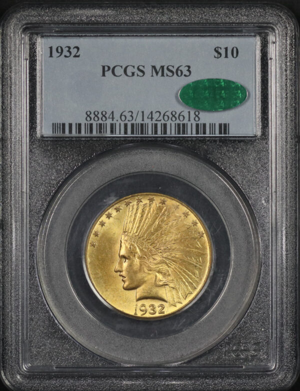 Obverse of this 1932 Indian $10 Motto PCGS MS-63 CAC