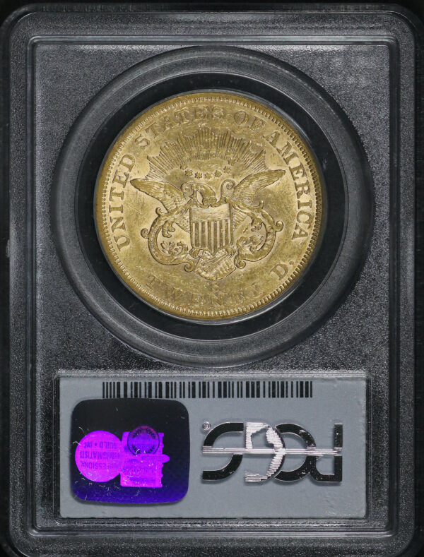 Reverse of this 1862-S Liberty Head $20 Type 1 PCGS XF-45