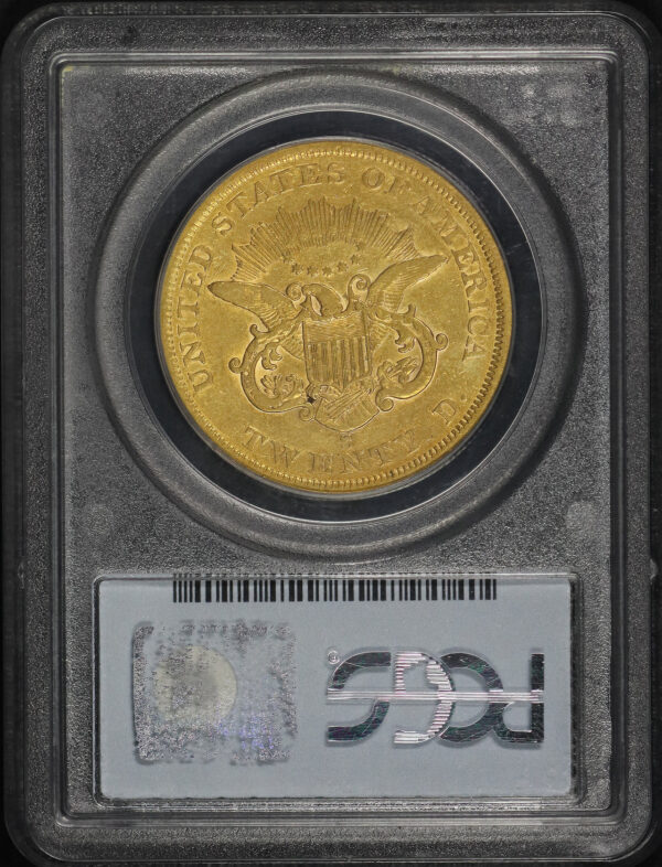 Reverse of this 1863-S Liberty Head $20 Type 1 PCGS VF-35