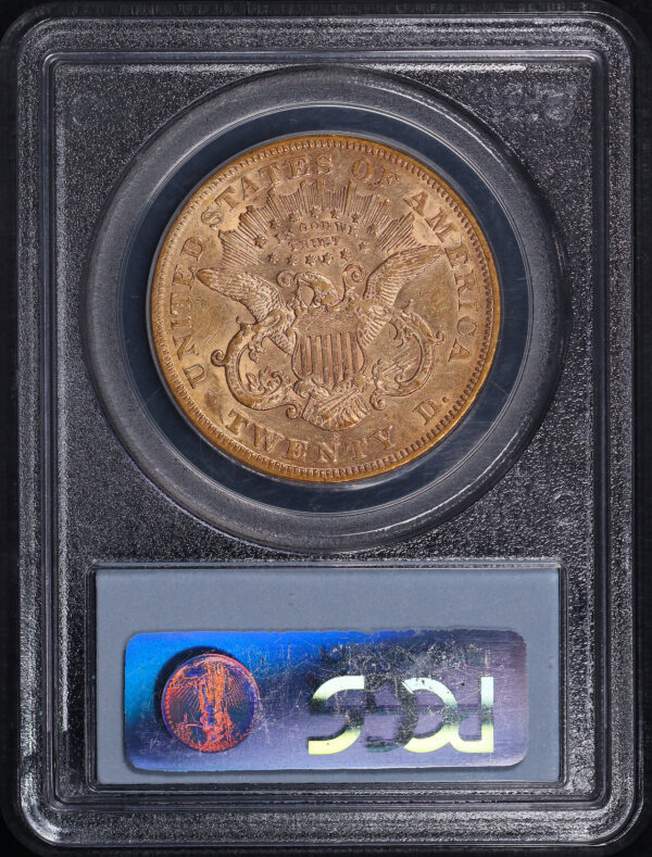 Reverse of this 1869-S Liberty Head $20 PCGS AU-50