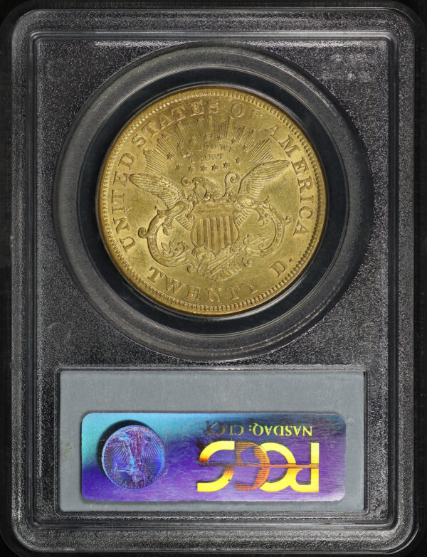 Reverse of this 1873-CC Liberty Head $20 PCGS AU-50