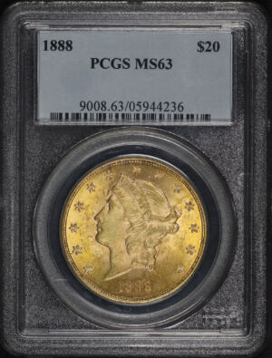 Obverse of this 1888 Liberty Head $20 Type 3 PCGS MS-63