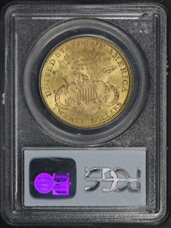 Reverse of this 1888-S Liberty Head $20 Type 3 PCGS MS-63 CAC