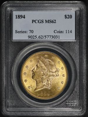 Obverse of this 1894 Liberty Head $20 Type 3 PCGS MS-62