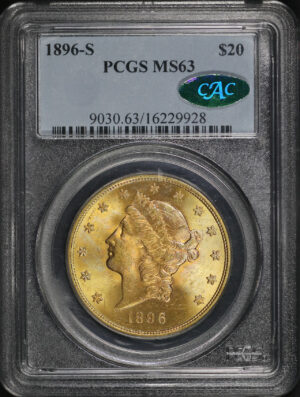 Obverse of this 1896-S Liberty Head $20 Type 3 PCGS MS-63 CAC