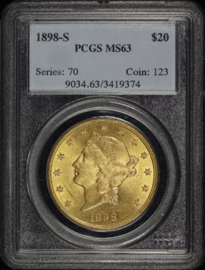 Obverse of this 1898-S Liberty Head $20 Type 3 PCGS MS-63