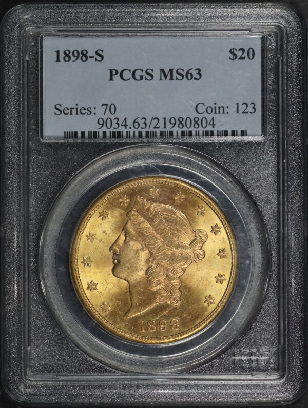 Obverse of this 1898-S Liberty Head $20 Type 3 PCGS MS-63