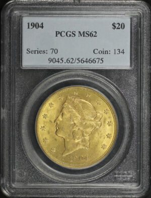 Obverse of this 1904 Liberty Head $20 Type 3 PCGS MS-62