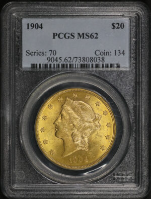 Obverse of this 1904 Liberty Head $20 Type 3 PCGS MS-62