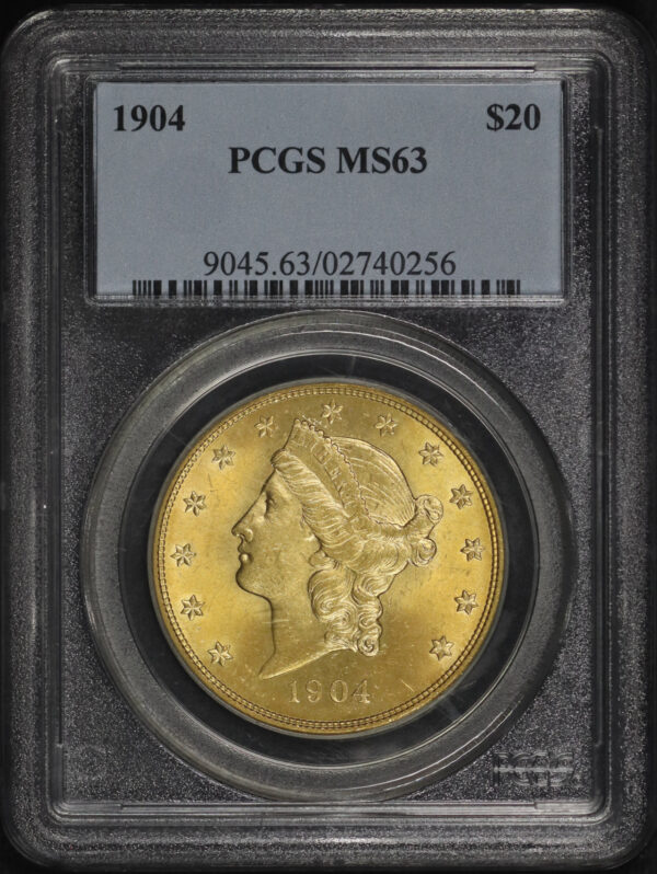 Obverse of this 1904 Liberty Head $20 Type 3 PCGS MS-63