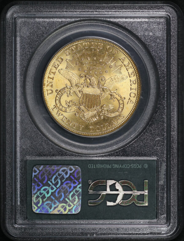 Reverse of this 1904 Liberty Head $20 Type 3 PCGS MS-63 Old Green Holder 