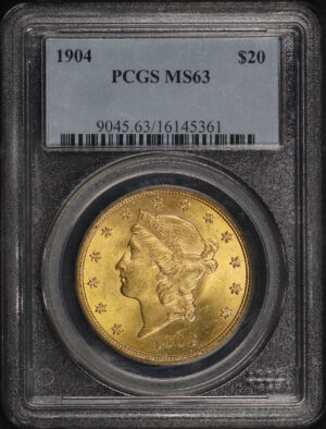 Obverse of this 1904 Liberty Head $20 Type 3 PCGS MS-63