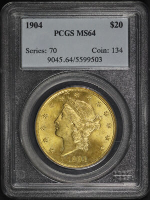 Obverse of this 1904 Liberty Head $20 Type 3 PCGS MS-64