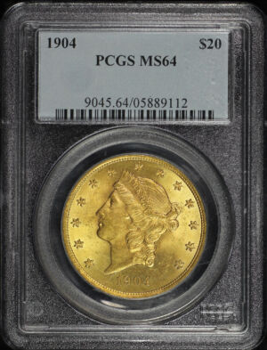 Obverse of this 1904 Liberty Head $20 Type 3 PCGS MS-64