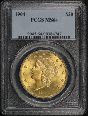 Obverse of this 1904 Liberty Head $20 Type 3 PCGS MS-64