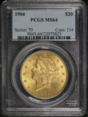 Obverse of this 1904 Liberty Head $20 Type 3 PCGS MS-64