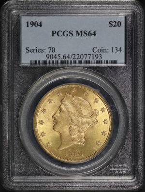 Obverse of this 1904 Liberty Head $20 Type 3 PCGS MS-64